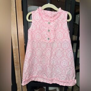 Shrimp & Grits shift dress block print ruffle neck button down toddler girl